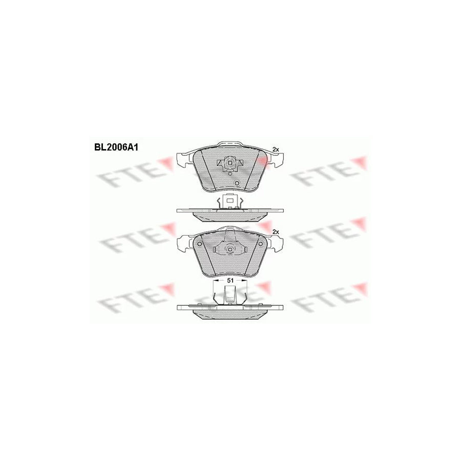FTE Bl2006A1 Brake Pad Set for Volvo Xc90 I (C, 275)