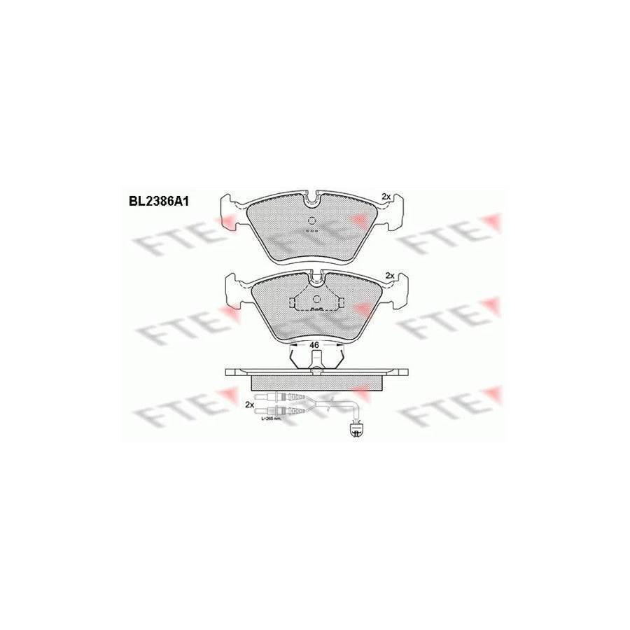 FTE Bl2386A1 Brake Pad Set for Peugeot 605 Saloon
