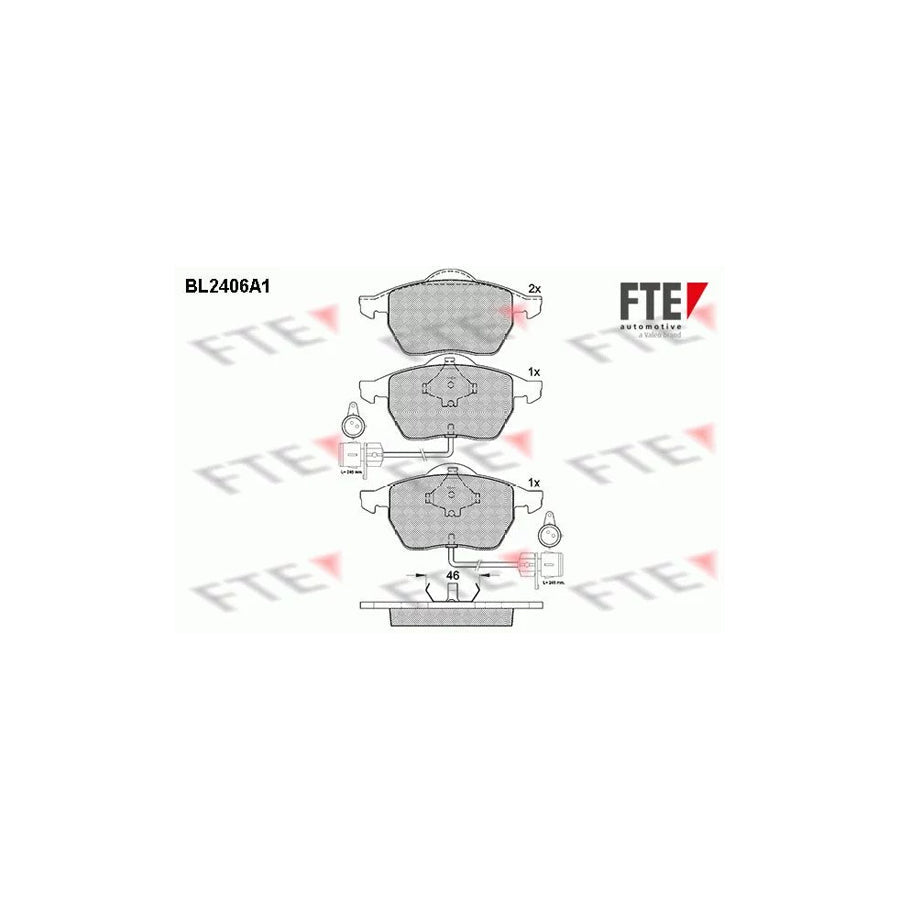 FTE Bl2406A1 Brake Pad Set for Audi A8 D2 (4D2, 4D8)