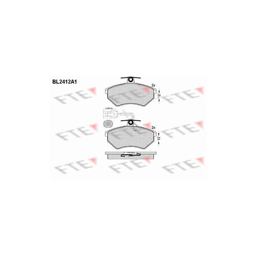 FTE Bl2412A1 Brake Pad Set for VW Golf III Hatchback (1H1)