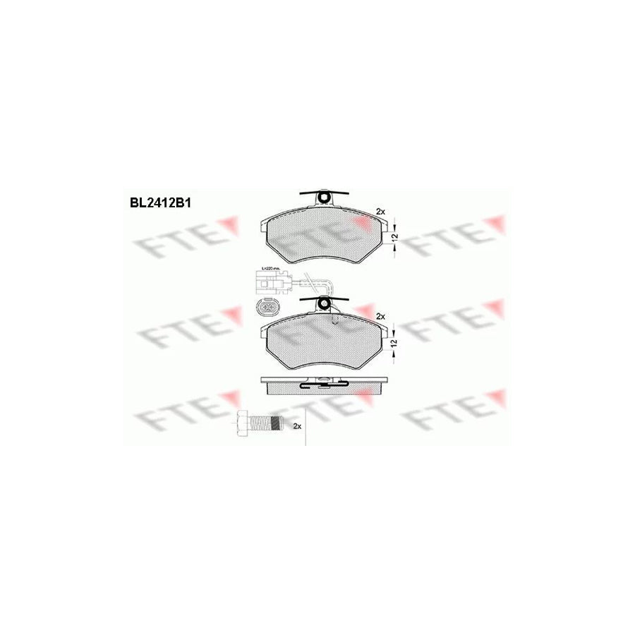 FTE Bl2412B1 Brake Pad Set for VW Golf III Hatchback (1H1)