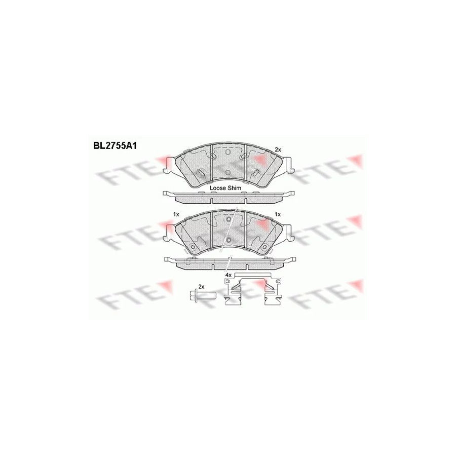 FTE Bl2755A1 Brake Pad Set for Ford Ranger Mk3 (Tke)