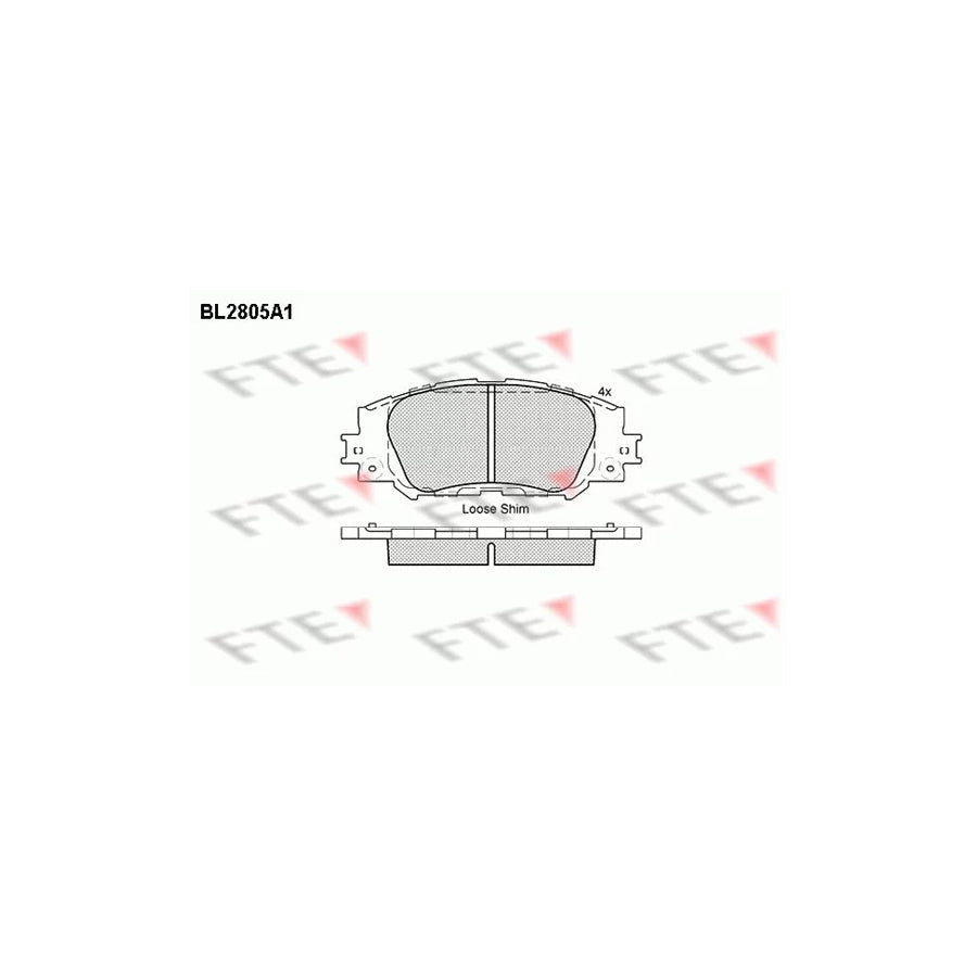 FTE Bl2805A1 Brake Pad Set for Toyota Corolla XI Saloon (E180)