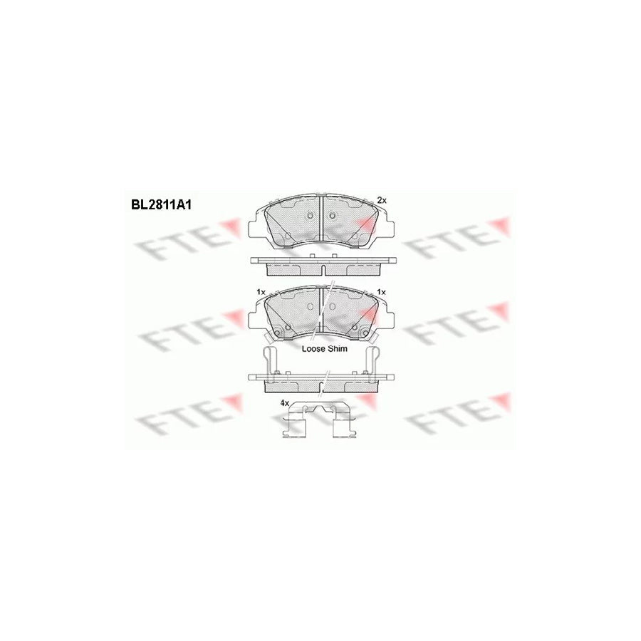 FTE Bl2811A1 Brake Pad Set for Hyundai I10 II Hatchback (Ia, Ba)