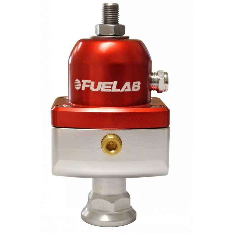 FUELAB 57501-2 MINI FUEL PRESSURE REGULATOR BLOCKING STYLE CARBURETED (4-12 PSI, 6AN-IN, 6AN-OUT) RED