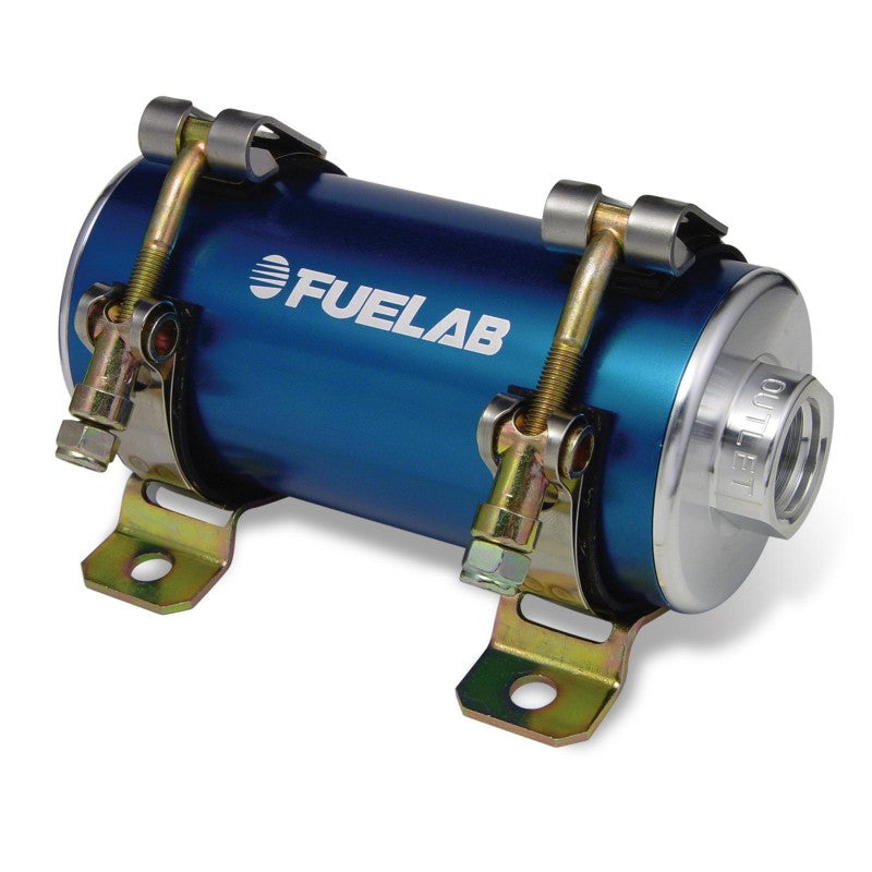 FUELAB 41403-3 CARBURETED IN-LINE FUEL PUMP PRODIGY (200 GPH @ 20 PSI, 80 PSI MAX, UP TO 2000 HP) BLUE