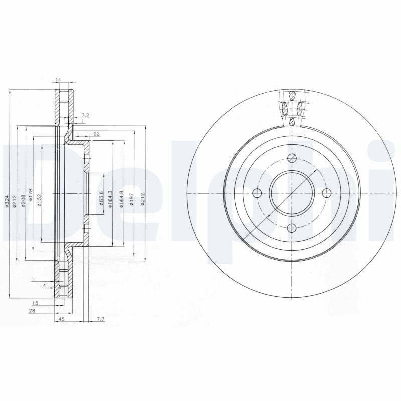 DELPHI BG3852 Brake Disc .