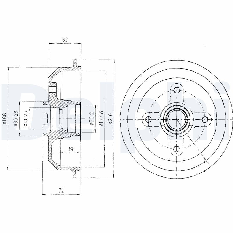 DELPHI BF107 Brake Drum