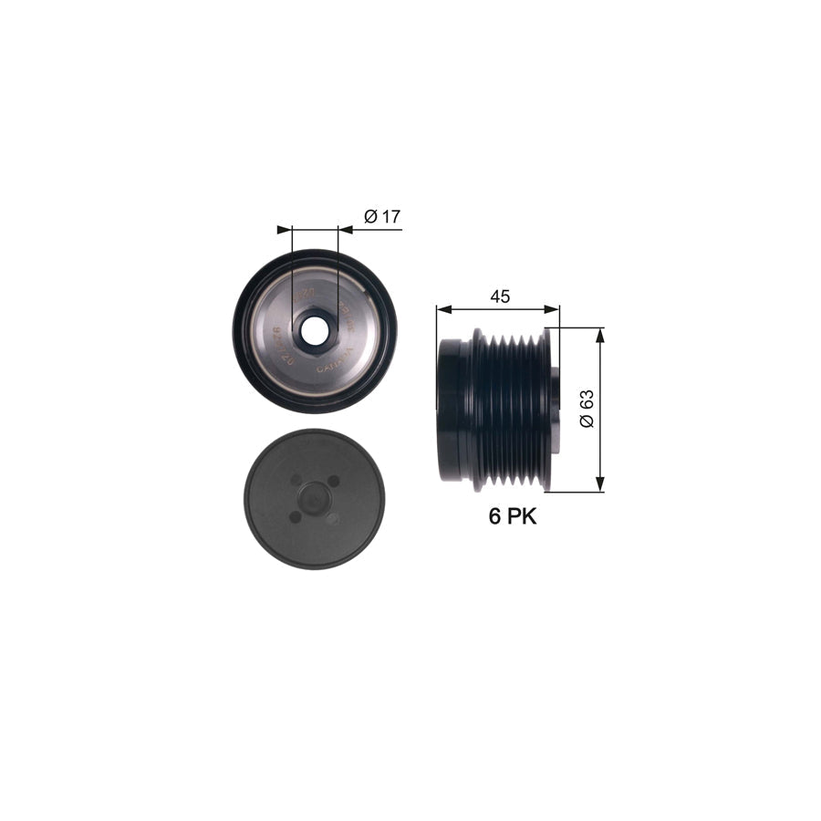 Gates OAP7141 Alternator Freewheel Clutch For Jeep Cherokee Iii (Kj)