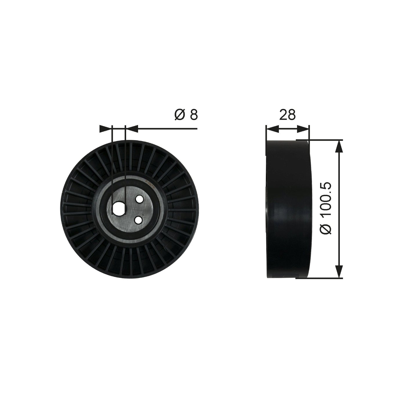 GATES GATT36003 V-Ribbed Belt Tensioner Pulley