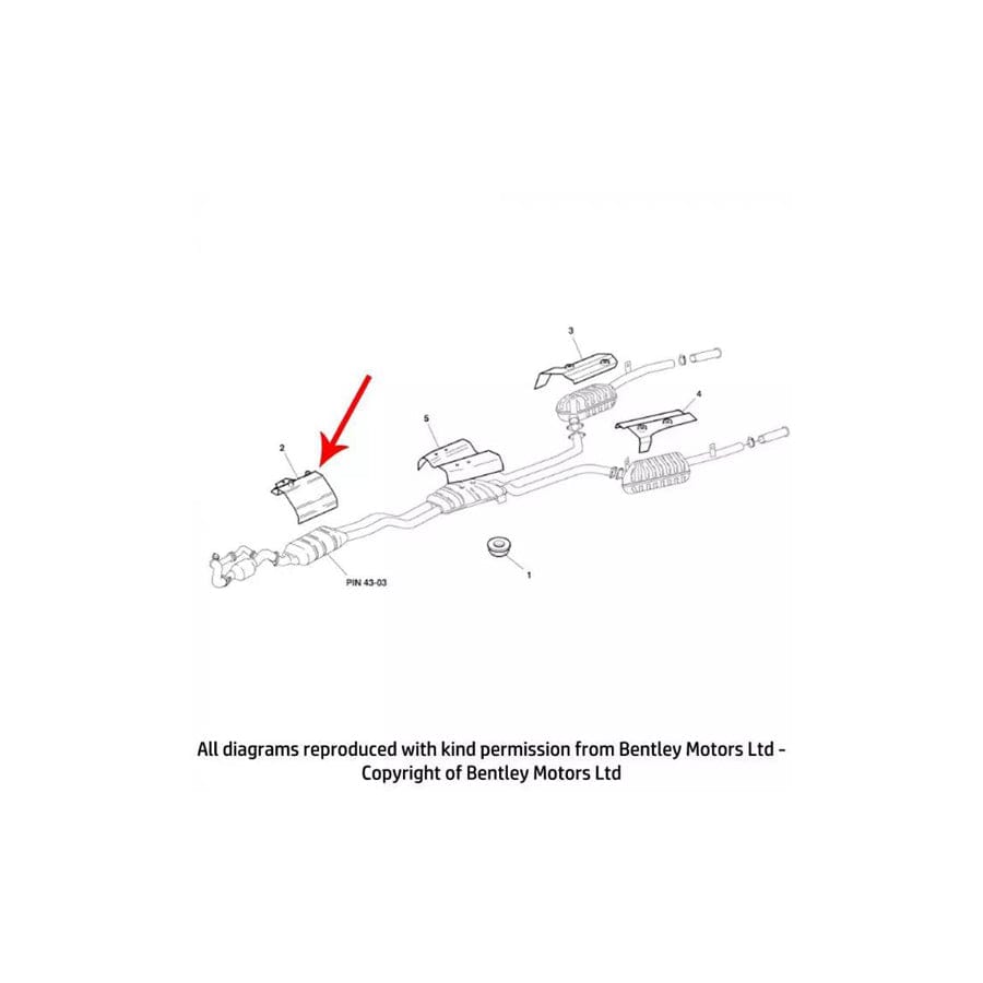 GENUINE Bentley PJ55225PC HEATSHIELD (catalyst underfloor)