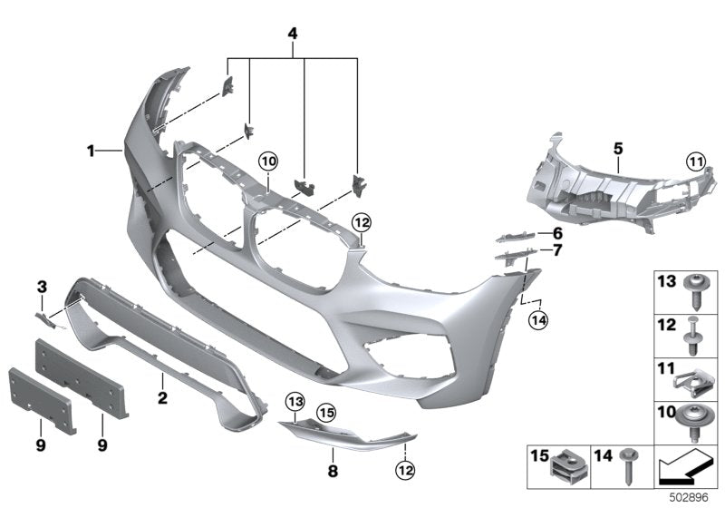 Genuine BMW 05118082473 Trim Cover, Bumper, Primed, Front M ECE ICAM | ML Performance US Car Parts
