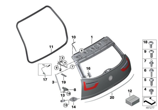 Genuine BMW 151007398374 Mounting Kit, Trunk Trim | ML Performance US Car Parts
