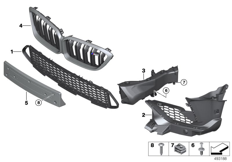 Genuine BMW 51118073522 Grill, Bumper, Front, Right CS | ML Performance US Car Parts
