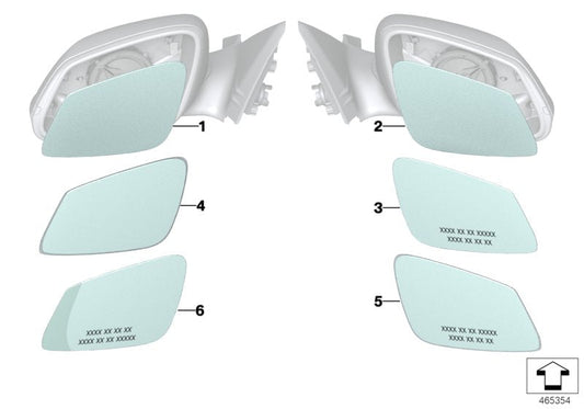 Genuine BMW 51167285006 Mirror Glas, Heated, Wide-Angle, Right EC | ML Performance US Car Parts