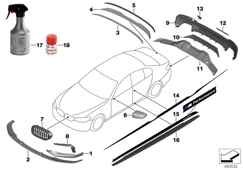 Genuine BMW 51192412405 Rear Diffuser, Carbon M PERFORMANCE | ML Performance US Car Parts