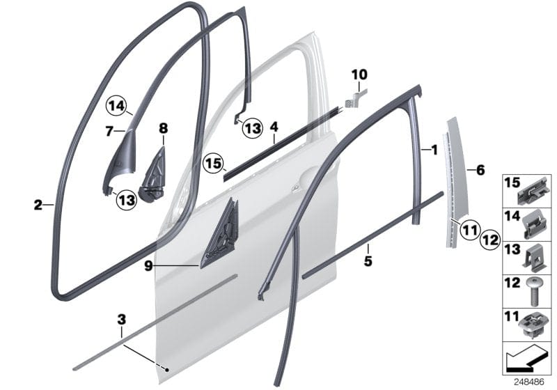 Genuine BMW 51337320394 Edge Protection, Door, Front | ML Performance US Car Parts