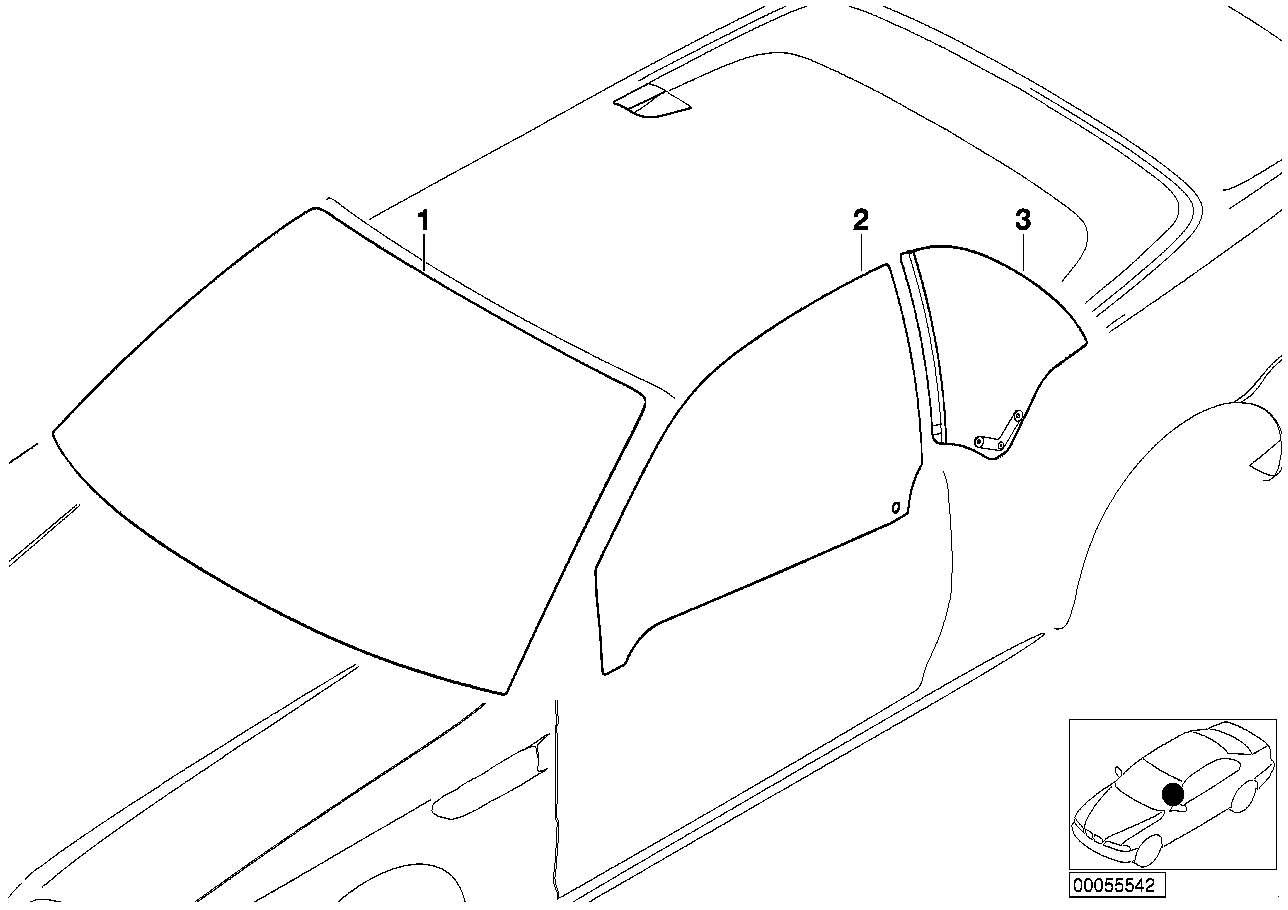 Genuine BMW 51368209423 Side Window, Green, Left | ML Performance US Car Parts