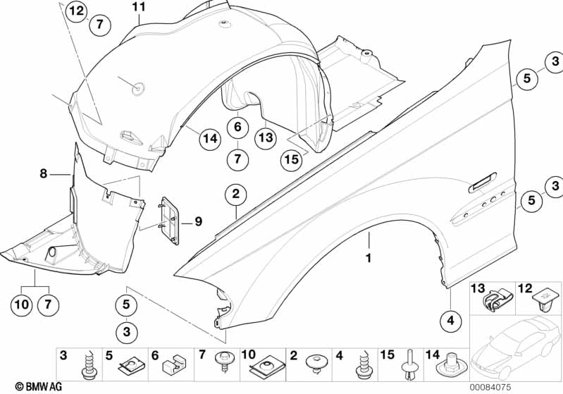 Genuine BMW 51718268345 Cover, Wheel Housing, Front Left | ML Performance US Car Parts
