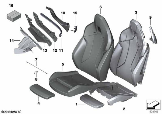 Genuine BMW 52107499862 Leather Cover Sport Backrest Right COGNAC | ML Performance US Car Parts