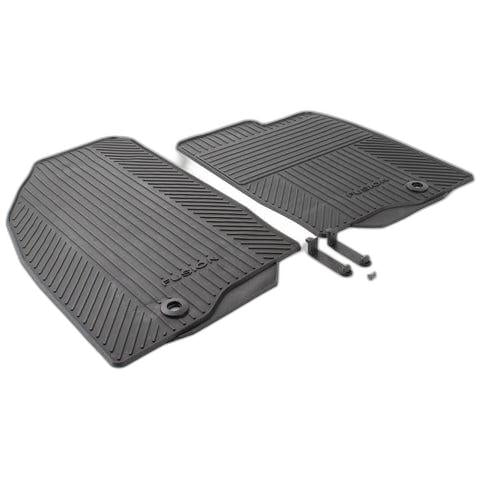 GENUINE FORD 1446600 FIESTA MK6 FUSION FRONT RUBBER CONTOUR FLOOR MATS & CLIPS