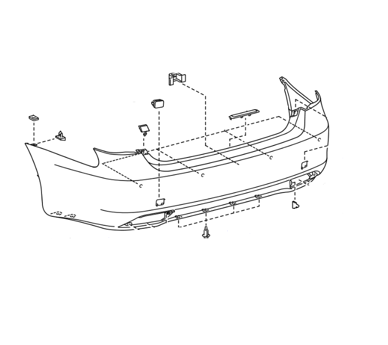 Genuine Lexus 52159-50914 LS Rear Bumper