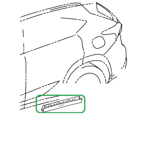 Genuine Lexus 75078-78010 NX Phase 1 N/S Rear Door Sill Moulding