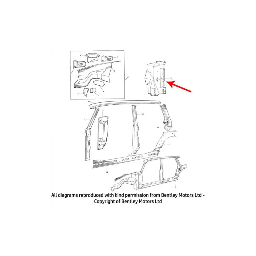 GENUINE Rolls-Royce & Bentley 312600283 LEFT HAND FRONT INNER VALANCE PANEL