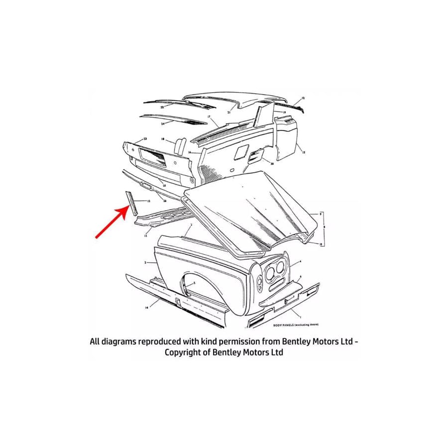 GENUINE Rolls-Royce PW50217 LEFT HAND 'A' POST UPPER PANEL