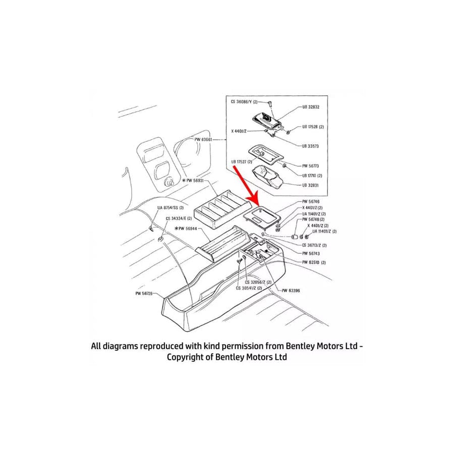 GENUINE Rolls-Royce PW56746 FINISHER PLATE STOWAGE BIN