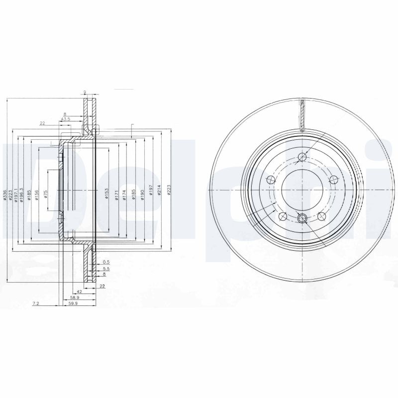 DELPHI BG3961 Brake Disc .