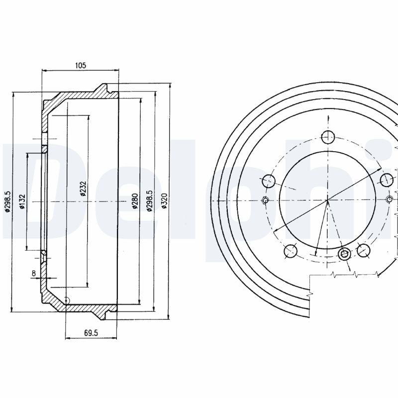 DELPHI BF404 Brake Drum
