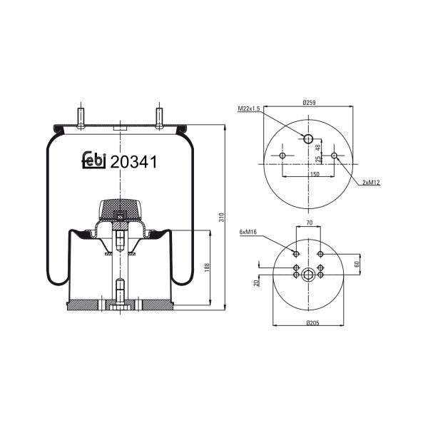 FEBI FE20341 Air Suspension Bellow