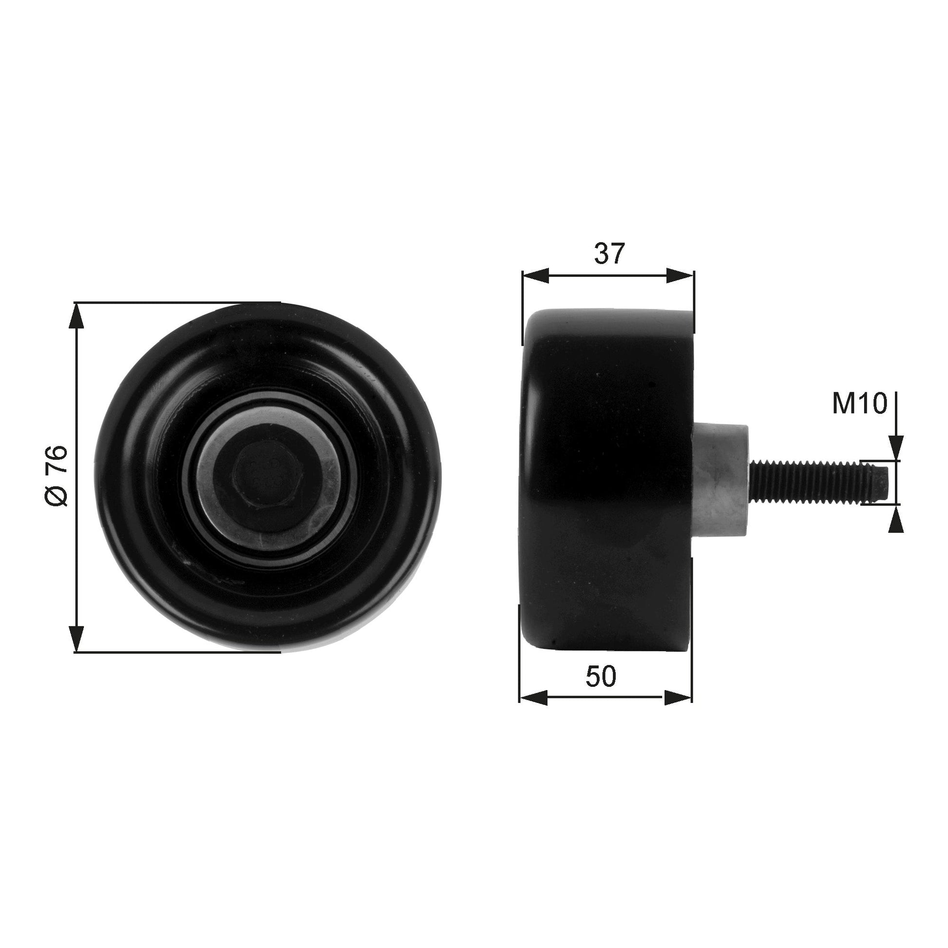 GATES GATT36186 V-Ribbed Belt Deflection/Guide Pulley