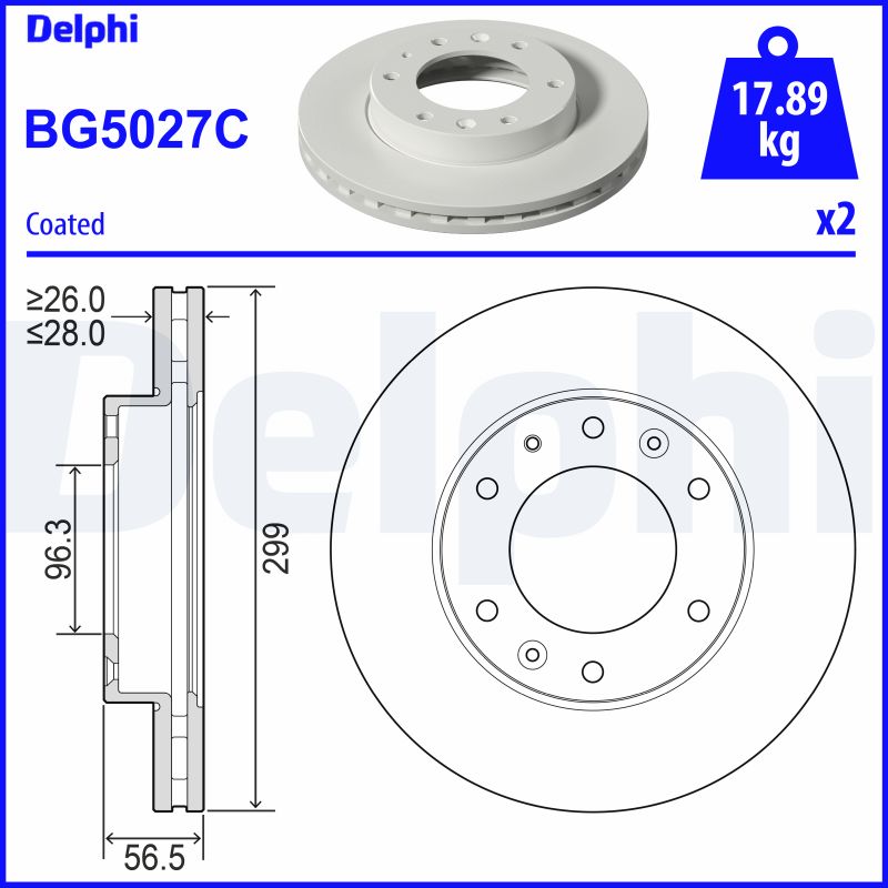 DELPHI BG5027C Brake Disc .
