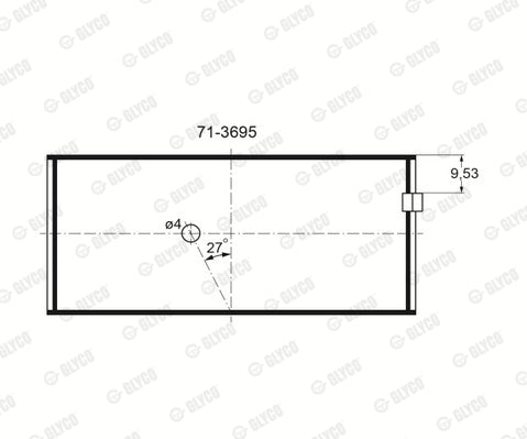 GLYCO 71-3695-6-0-254MM Connecting Rod Bearing