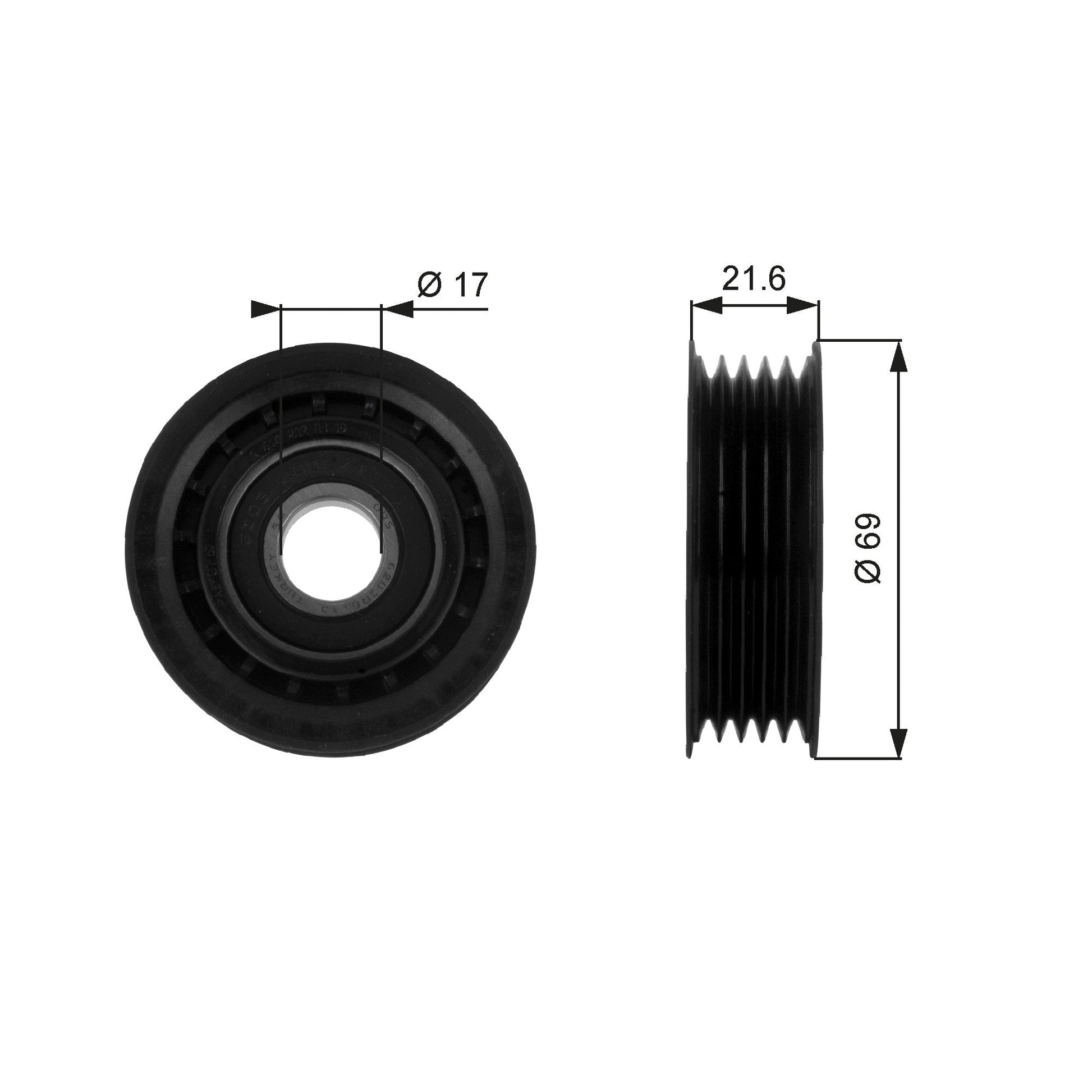 GATES GATT36189 V-Ribbed Belt Deflection/Guide Pulley