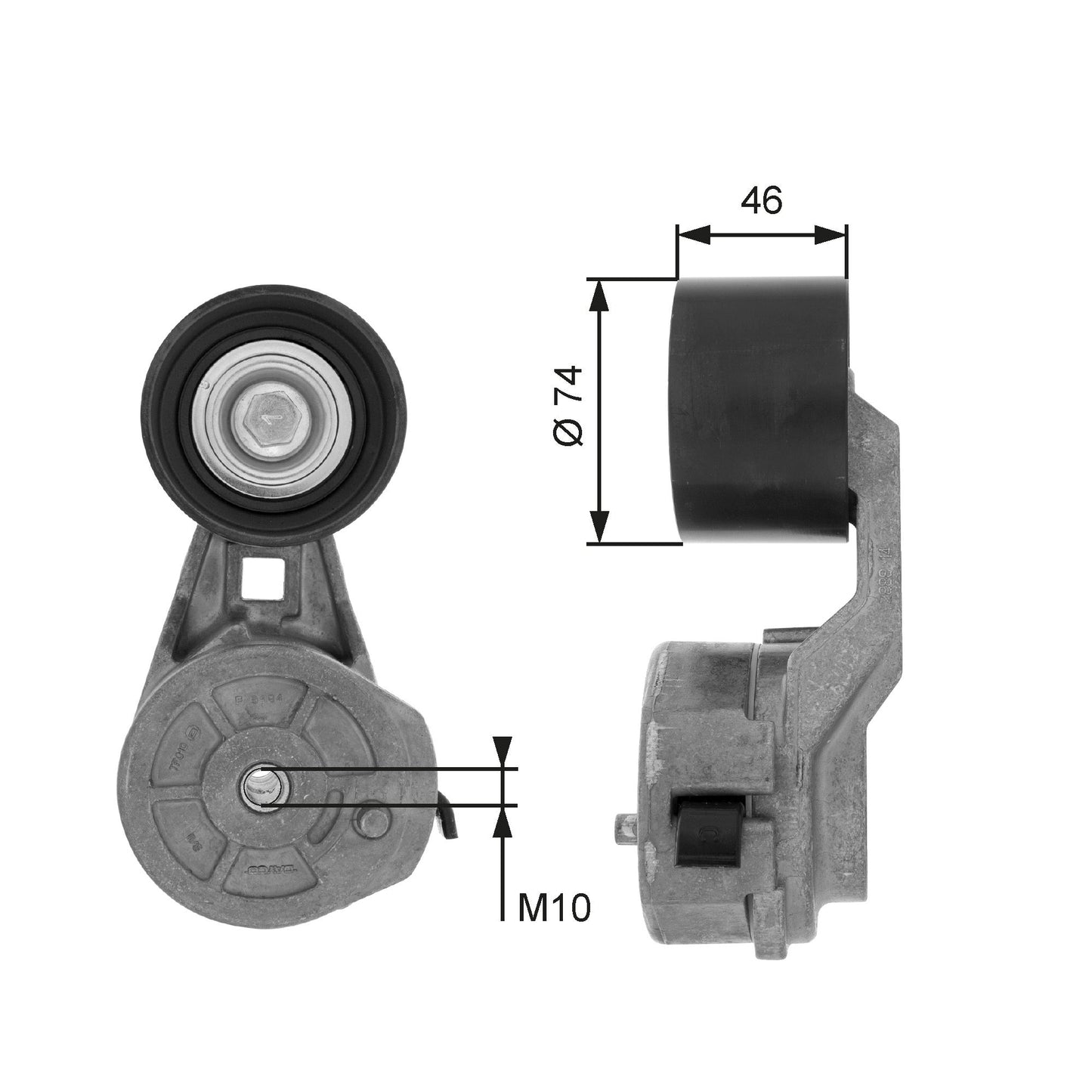 GATES GATT38602 V-Ribbed Belt Tensioner Lever