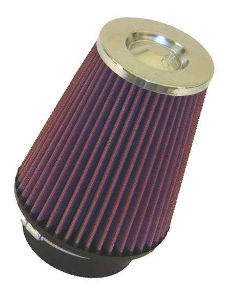 K&N Engineering K&N Universal Air Filter Chrome Round Tapered Red - 4in ID x 1.125in L x 5.5in H (Multi Lingual)