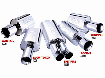 Borla Boomer Blow Torch Muffler Oval 2-1/4in x 4in Side Round Out