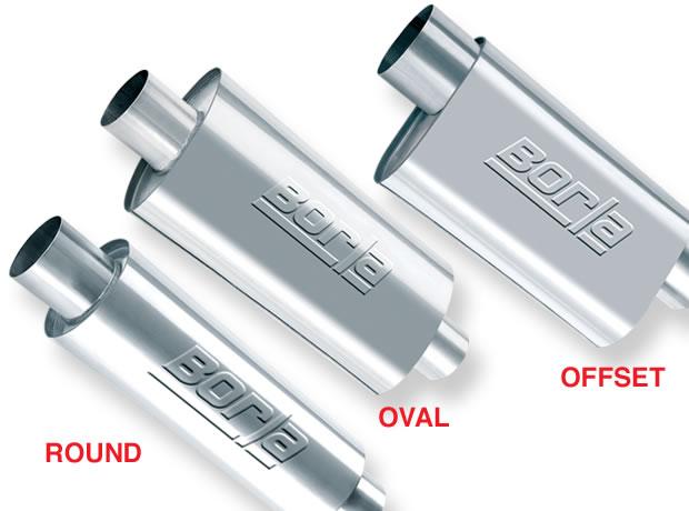 Borla XR-1 Racing Sportsman 4in Inlet/Outlet Center/Center Oval Muffler-4.5in Diameter x 12in Length