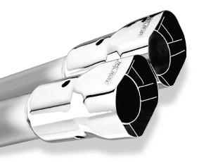 Borla Universal Polished Tip Single Round Rolled Angle-Cut w/Clamp (inlet 2 1/2in. Outlet 4 x 4in) *