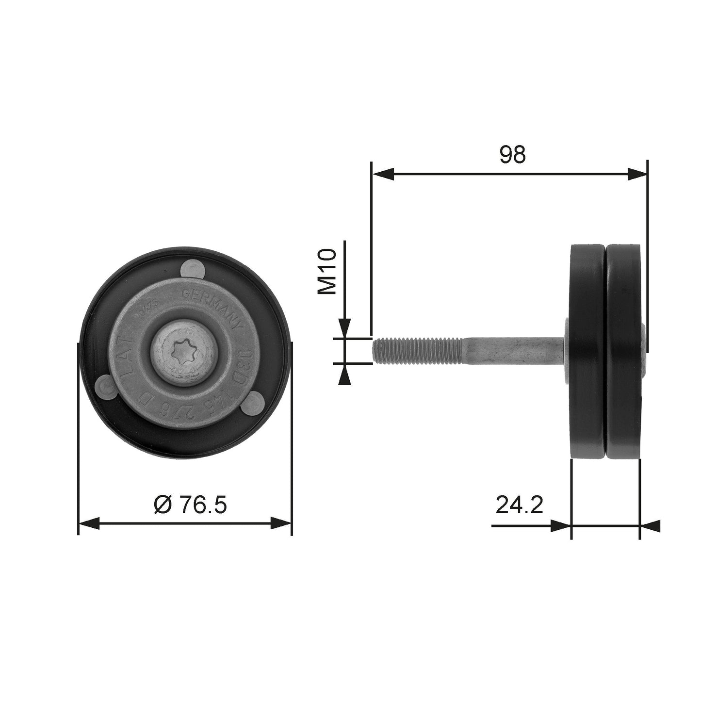 GATES GATT36232 V-Ribbed Belt Deflection/Guide Pulley