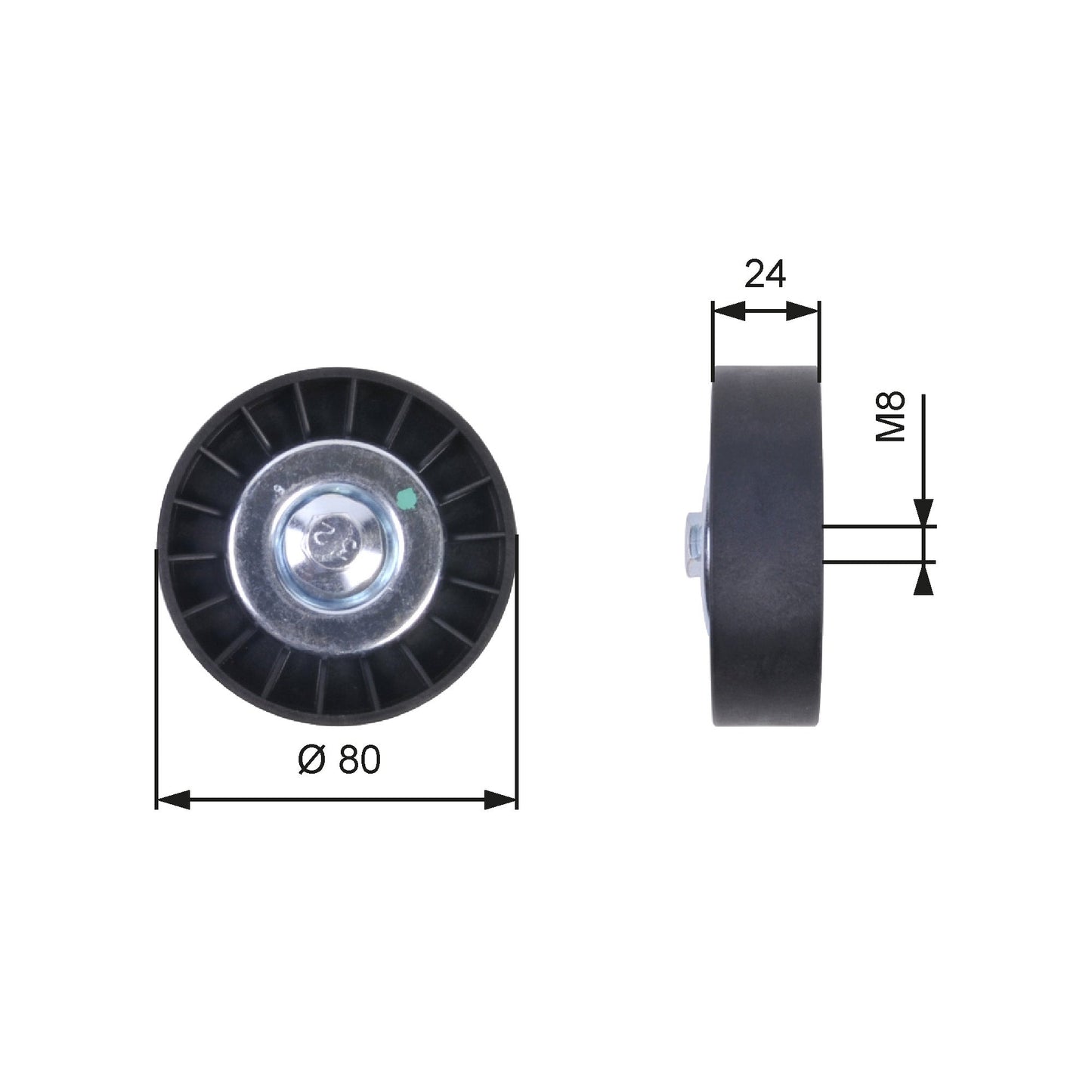 GATES GATT36397 V-Ribbed Belt Deflection/Guide Pulley