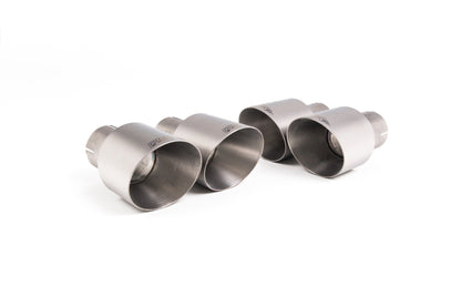 MillTek SSXAU1194 Audi S4/S5 B9 Sport Diff without Brace Bars - Resonated (Quieter) Cat-Back Exhaust System with Quad GT-100 Titanium Trims