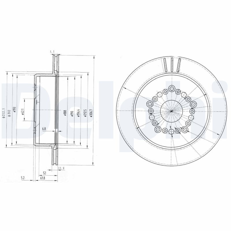 DELPHI BG3230 Brake Disc .