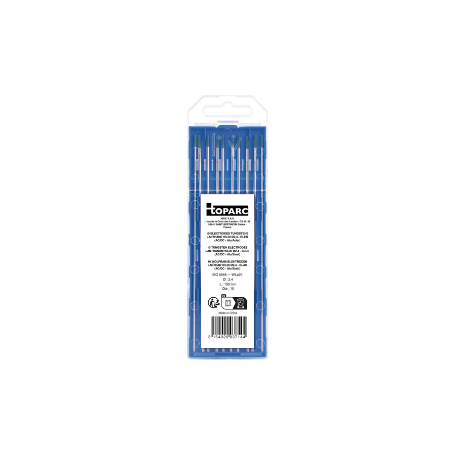 Gys 037144 10 Tungsten Electrodes Lanthane Wl20 Ø2,4 - Blue (Ac/Dc - Alu/Steel) Welding Consumables