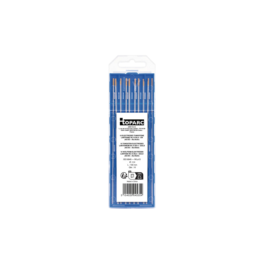 Gys 045354 10 Electrodes - Lanthanum Wl15 Ø2.4 - Gold (Ac/Dc-Aluminium/Steel) Welding Consumables