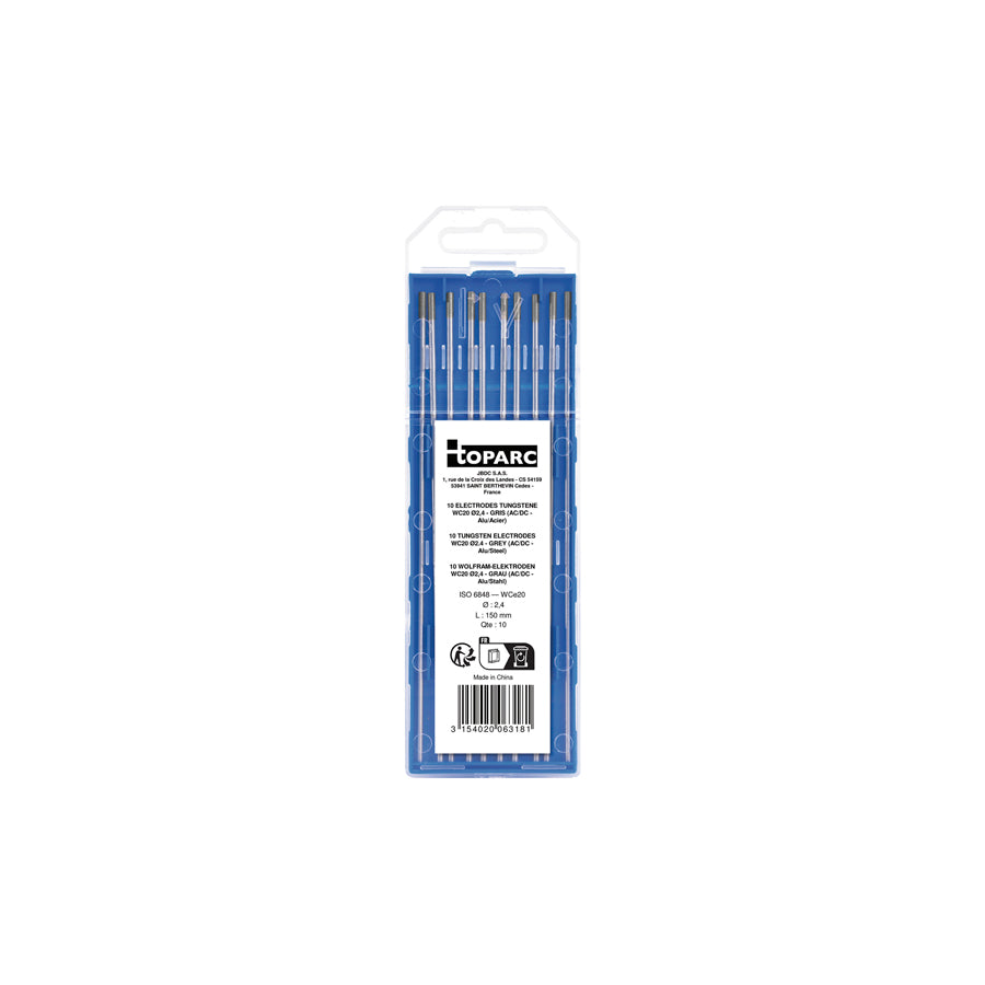 Gys 063181 10 Electrodes - Tungsten Wc20 Ø2.4 - Grey (Ac/Dc - Aluminium/Steel) Welding Consumables