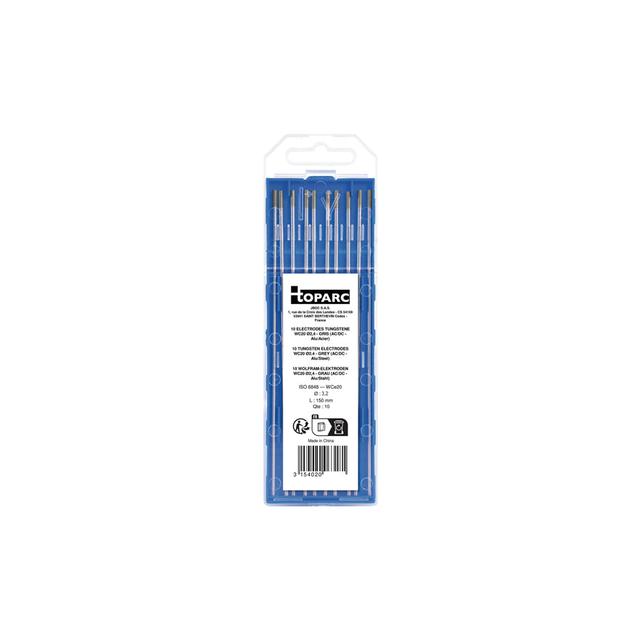Gys 063198 10 Electrodes - Tungsten Wc20 Ø3.2 - Grey (Ac/Dc - Aluminium/Steel) Welding Consumables